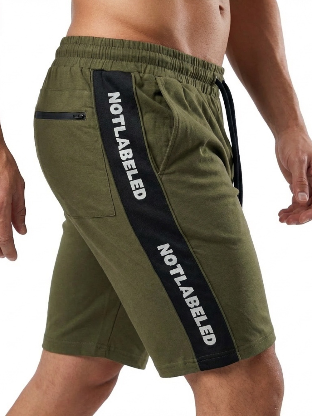 NOT LABELED Men's Olive Jersey Shorts - Medium